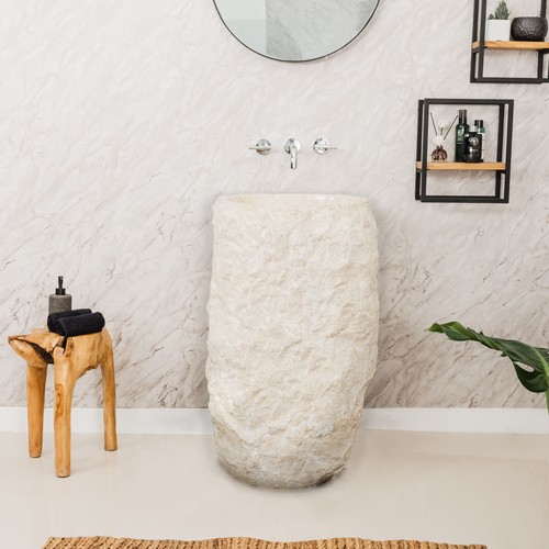 Marmor standwaschbecken creme - marmor,