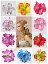 3x Orchidee Haarblume Haarclip Haarspange Blume Blüte Ansteckblume Haarschmuck 