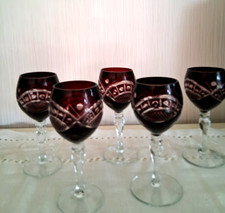 5 Likörgläser rubinrot