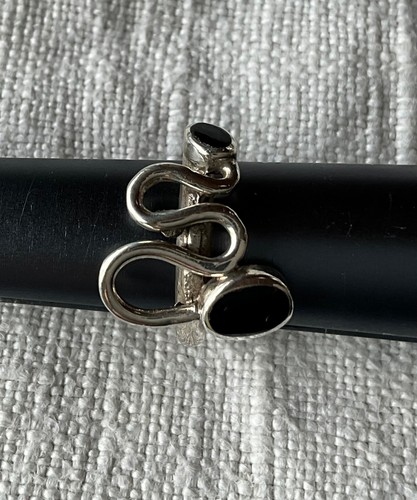 Ring silber onyx schlangenform - onyx,