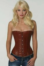 Korsett Corsage Leder Braun