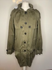 Zara Parka Mantel Military Jacke olivgrün khaki grün Baumwolle Gr. S