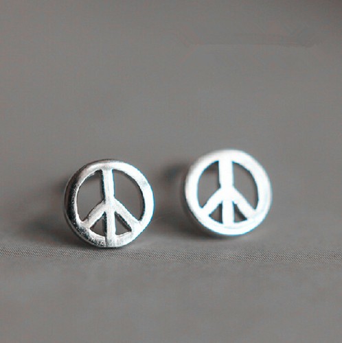 Peace mini ohrstecker sterling - ohrstecker,