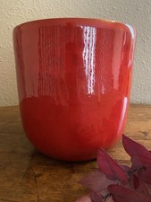 Keramik Übertopf Blumentopf Keramik glasiert  ROT passt toll zu Lava