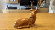 Wagner & Apel Porzellan Figur Hirsch Liegend 16x7x17cm Vintage Top Zustand 