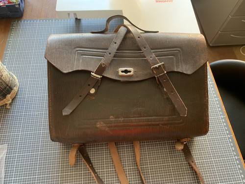 Vintage leder aktentasche - leder,