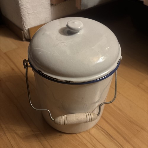 Weißer emaille topf - , topf-