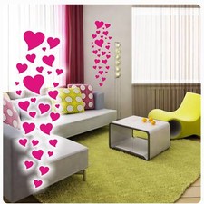 Herzen Herz Wandtattoo Wandaufkleber Kinderzimmer Küche Bad WC Sticker W183