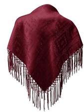 Seidentuch Dirndl-Trachtentuch Tuch du. rot 75x75cm Dirndltuch Seide Fransentuch