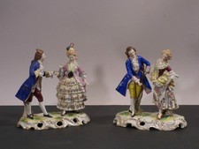 nm1/5 Paar Figurengruppen  Porzellan  wohl Thüringen 1. Hälfte 20. Jh.