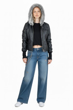 Y2K Leather Jacket Women 42