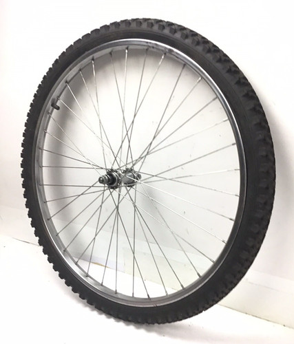 Bicycle front chrome wheel - front,