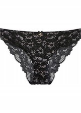 Slip mit Spitze Gr. 36/38 Schwarz Grau Damen-Unterwasche Panty Unterhose Neu