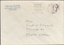 Werbestempel Berlin, Musical "Shakespeare & Rock 'n' Roll", auf Brief 1995