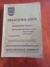 Ersatzteilliste Wanderer W23 S, 2,7 Liter Kübelwagen, 1941