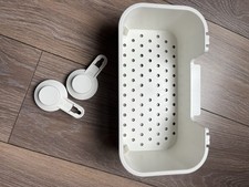 IKEA TISKEN Duschkorb Weiß mit Silikon-Saugnäpfen Duschablage