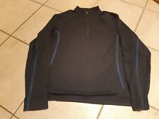 Trainings Shirt langarm Herren, kurzer RV, schwarz/blau, Gr. M, Crane