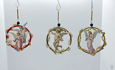 3 antike Perlen Glas Ornamente / Gablonz, Tschechien, ~ 1940 (# 15810)