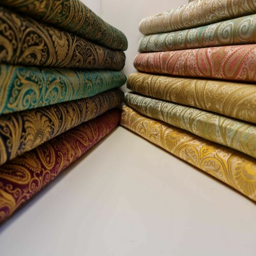 Brokat paisley gold - brokat,