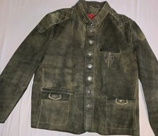 Spieth & Wensky Herren Trachten Lederjacke Olivgrün Gr. 58, XXL