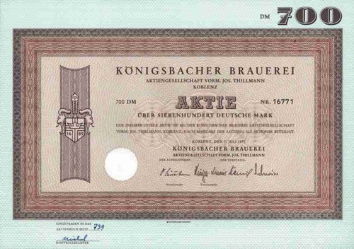 Königsbacher brauerei 1971 - königsbacher, ag