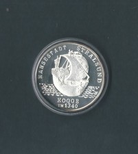 Silbermedaille, Hansestadt Stralsund, Kogge um 1340