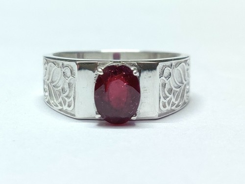 Schwere silber rubin ring 5 - silber,