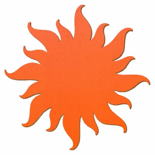 Orange holz sonne deko - orange,
