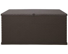 Ondis24 Gartenbox Kissenbox Rattan Terrassenbox Auflagenbox braun abschließbar