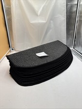 15 Stück Stufenmatten Stufenteppich 65cm Halbrund Grau Schwarz