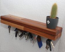 Schlüsselbrett aus Massivholz Rüster ( Ulme ) mit 5 Magneten 44,5 cm lang Unikat