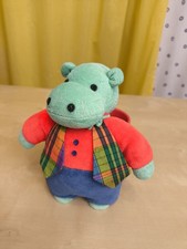 Sterntaler Nilpferd Hippo Plüschtier Grün Mint Rot Blau ca. 18cm Vintage Rarität