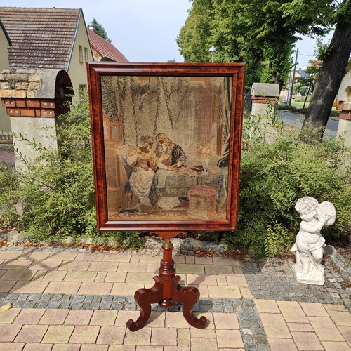Antiker biedermeier ofenschirm - biedermeier,