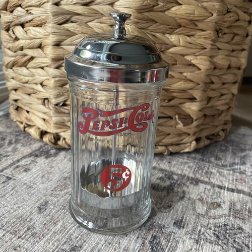 Pepsi cola glass straw - pepsi-cola,