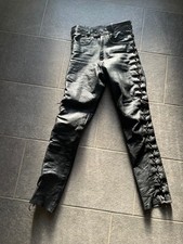 Damen Leder Schnürjeans Biker- Motorradhose Gr. XS / 34 (W26/27)