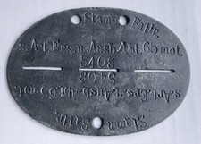 Erkennungsmarke WH St. Battr. s. Art. u. Ausb. Abt. 65 Mühlhausen Zink 2.WK orig