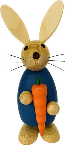 Osterhase blau mit möhre - blau,