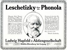 Klavier Apparat Hupfeld Phonola Reklame 1912 mit Theodor Leschetizky Wien 