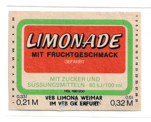 Vintage ddr veb limona weimar - vintage,