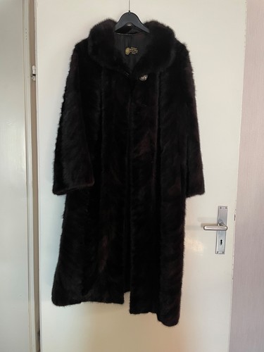 Langer vintage echtpelzmantel - langer,