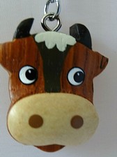 Tier Schlüsselanhänger Motiv lustige Kuh  Holz handbemalt Mitgebsel Geschenk