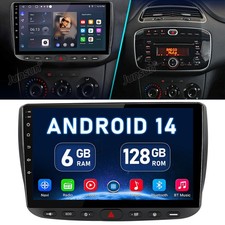 Autoradio Android 14 Carplay 128GB Für Fiat Grande Punto EVO 199 Linea 2012-2017
