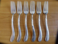 Wilkens: 6  Speisegabeln - Heinrich Vogeler -Tulipan -  Jugendstil - versilbert