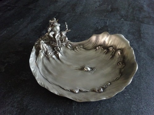 Zinnschale jugendstil - zinnschale, im