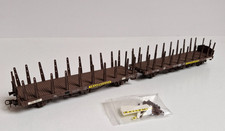 Rungenwagen Holz Doppeleinheit Bauart Laas AG Marienberg DR H0 DC Ep4 selten rar