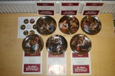 6 Porzellan Motiv Wand Teller