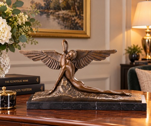 Bronze skulptur leda und der - bronze,