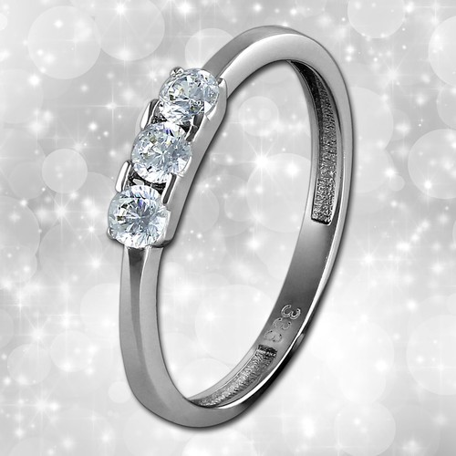 Damen ring 3er zirkonia - damen, gr