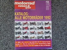 Zeitschrift motorrad reisen & sport, Feb., Ausgabe Nr. 2/1992, Katalog 1992