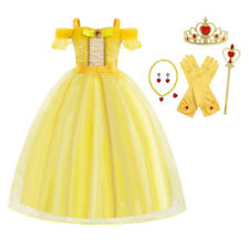 Kinder Prinzessin Belle Kleid Mädchen Karneval Party Maxikleid Cosplay Kostüm